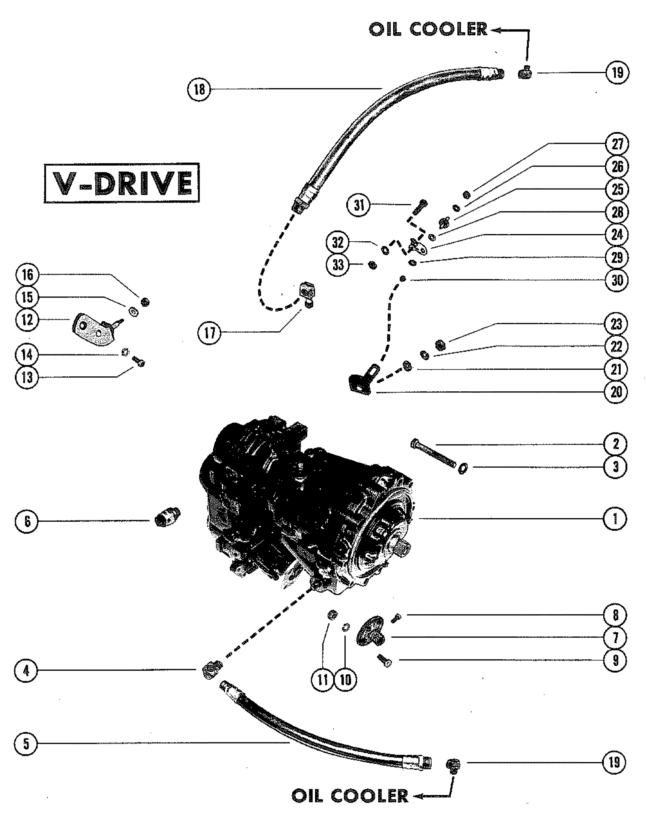 TRANSMISSION AND RELATED PARTS (V-DRIVE)