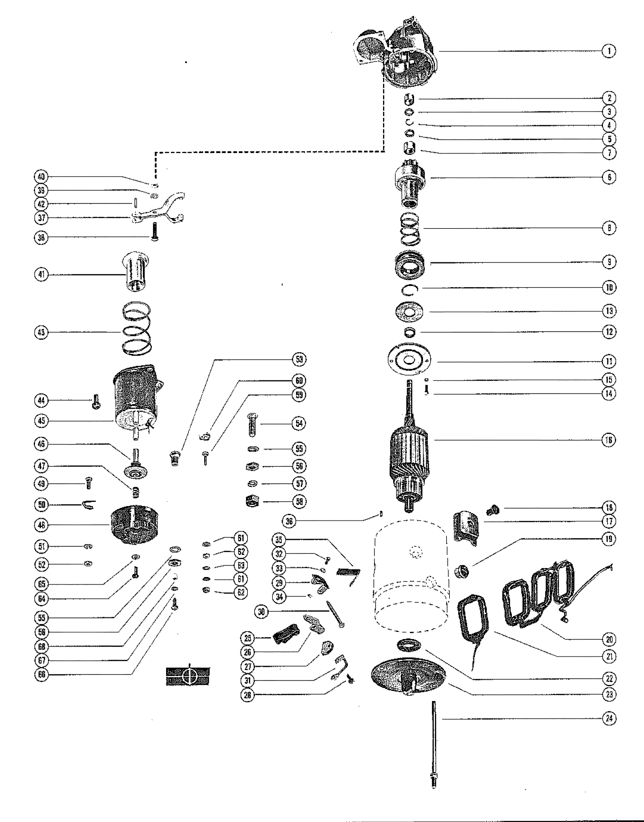 STARTER MOTOR ASSEMBLY, COMPLETE (B-50-65784A1)