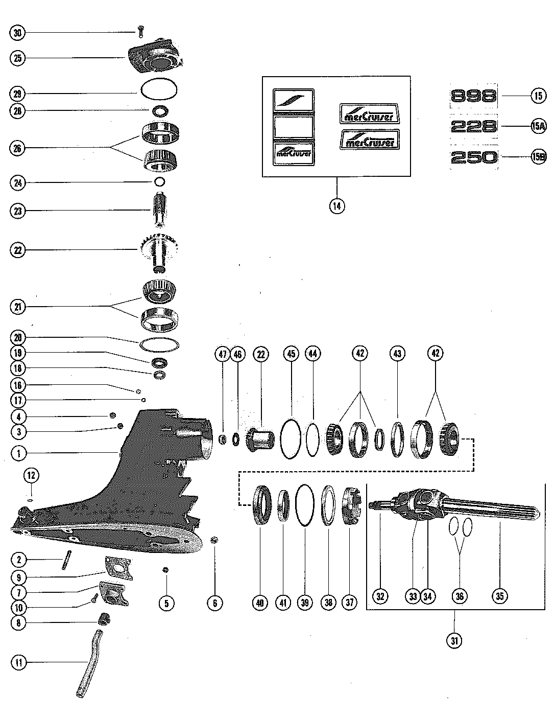DRIVE SHAFT HOUSING ASSEMBLY AND GEAR ASSEMBLY