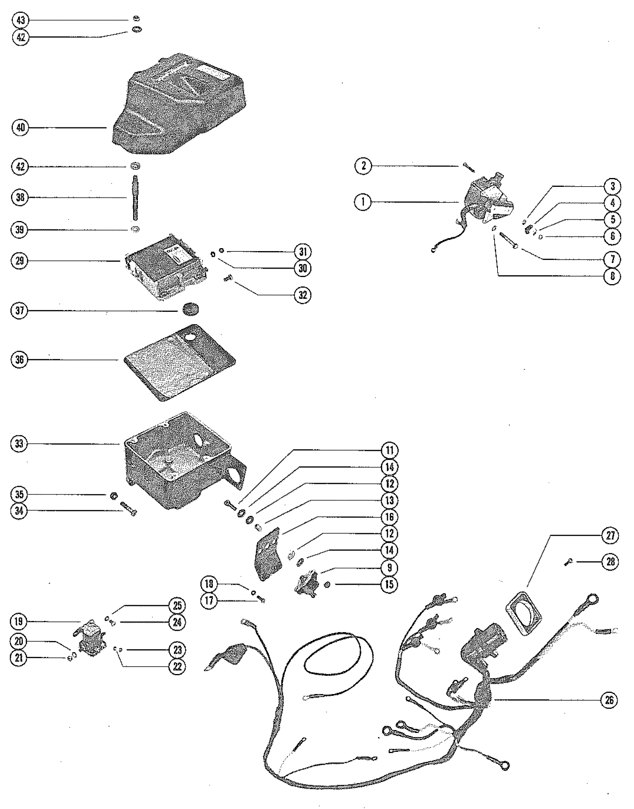 WIRING HARNESS, SWITCH BOX AND IGNITION COIL