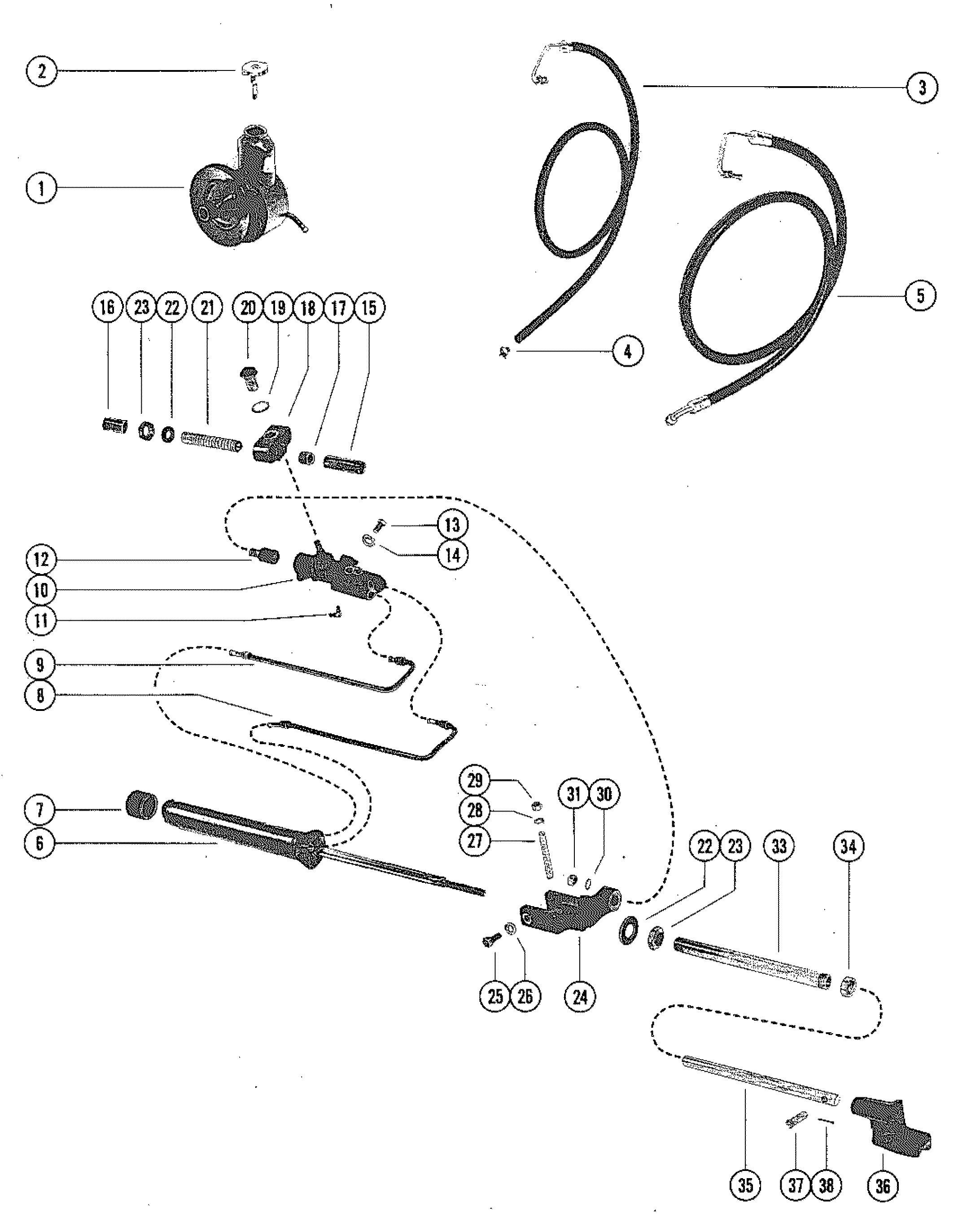 POWER STEERING COMPONENTS (STERN DRIVE) WITH HOSES