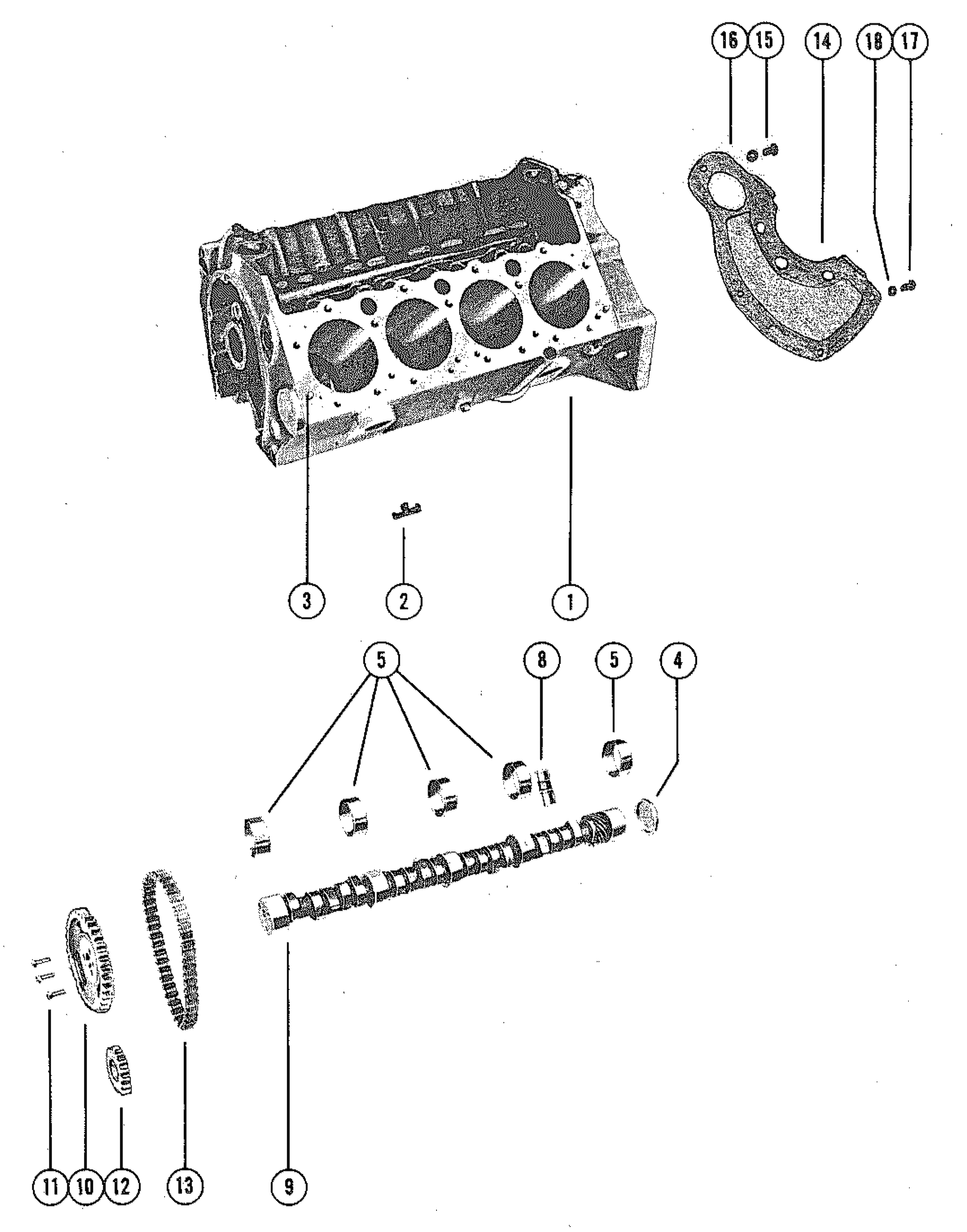 CYLINDER BLOCK AND CAMSHAFT