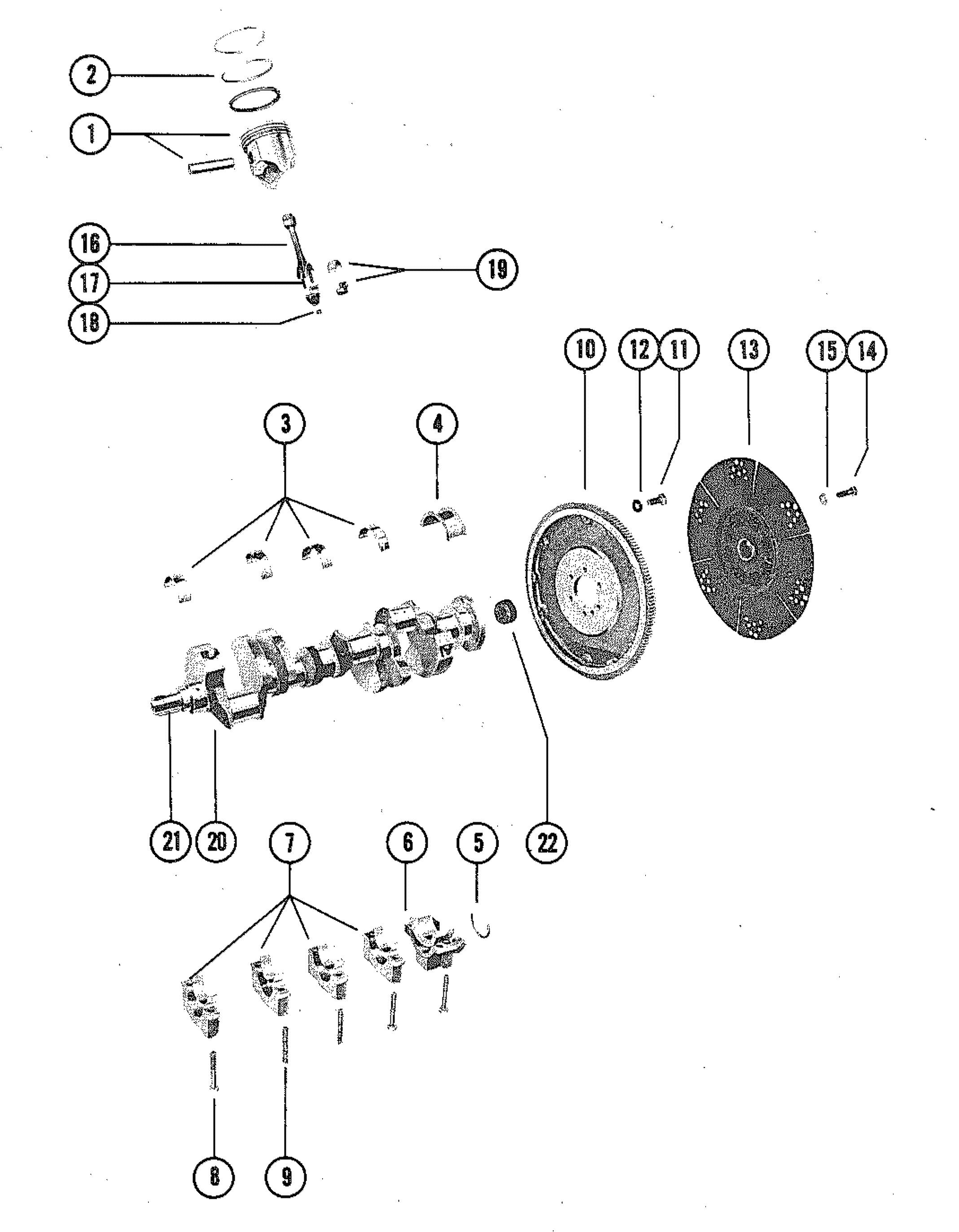 PISTONS AND CRANKSHAFT