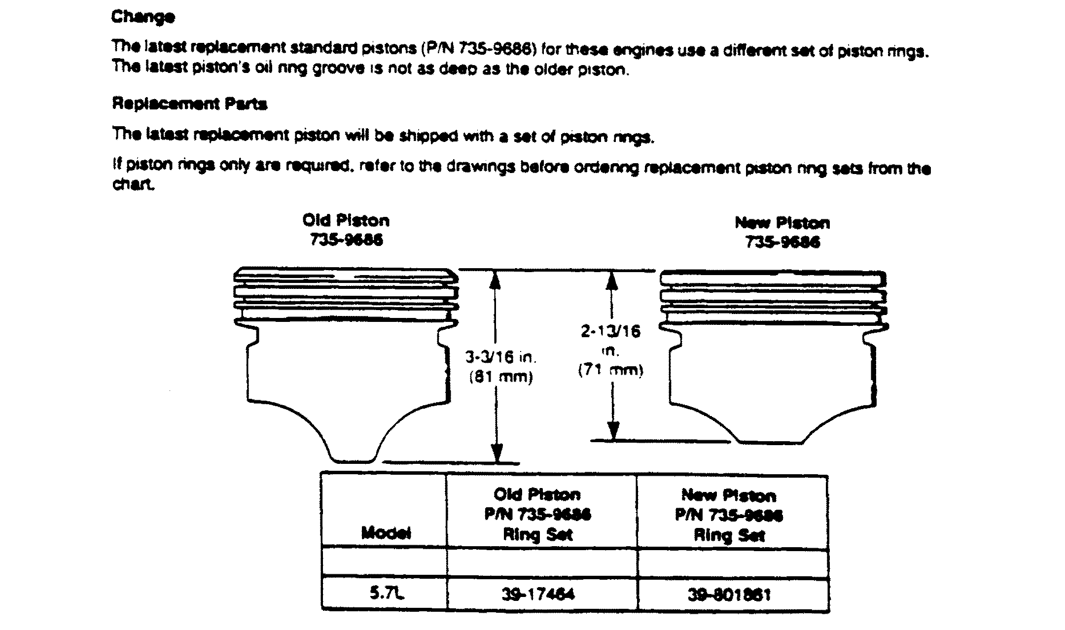 CRANKSHAFT, PISTONS & CONN. RODS (CHANGE, ILLUSTRATION ONLY)