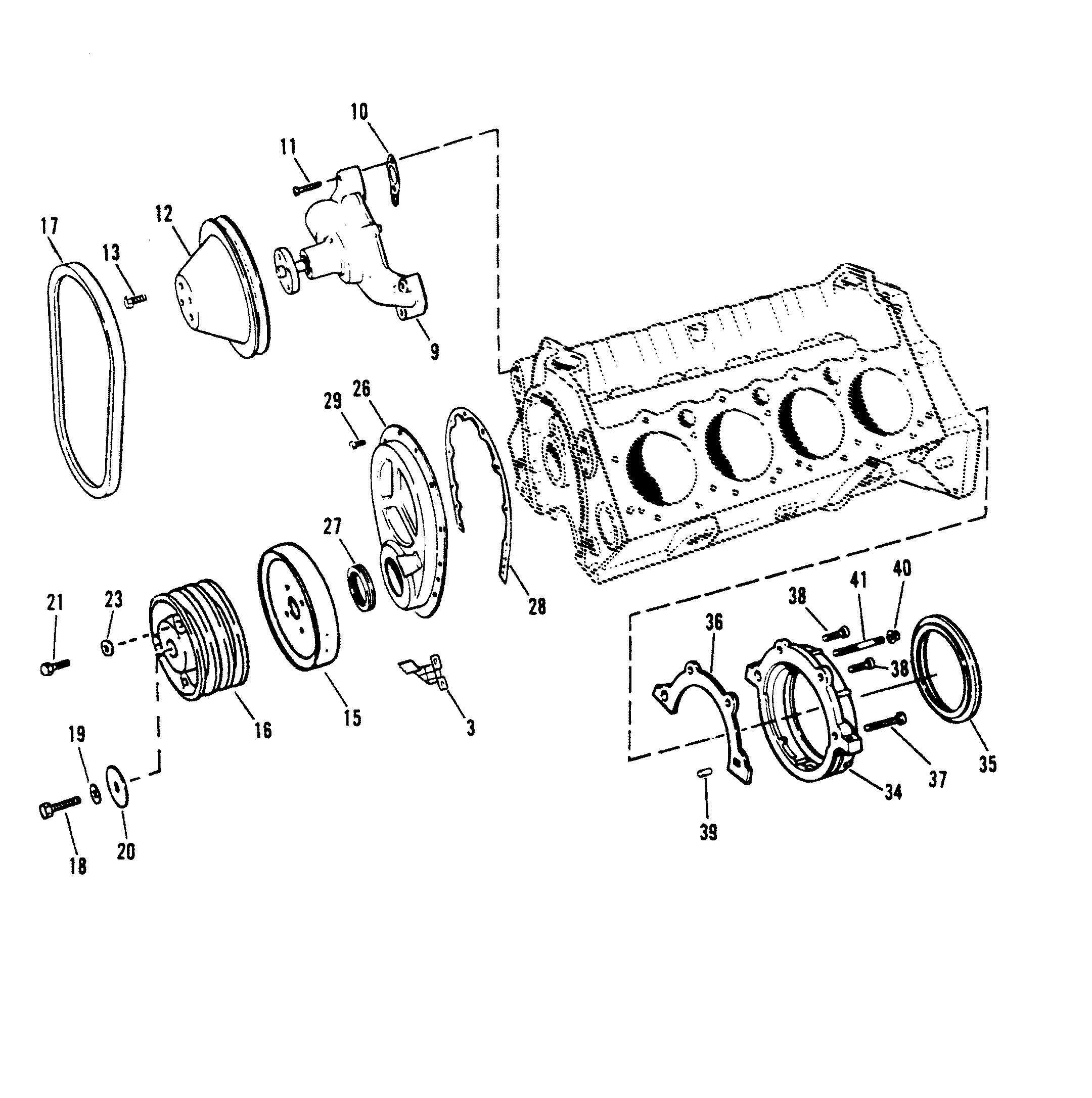 WATER PUMP AND FRONT COVER