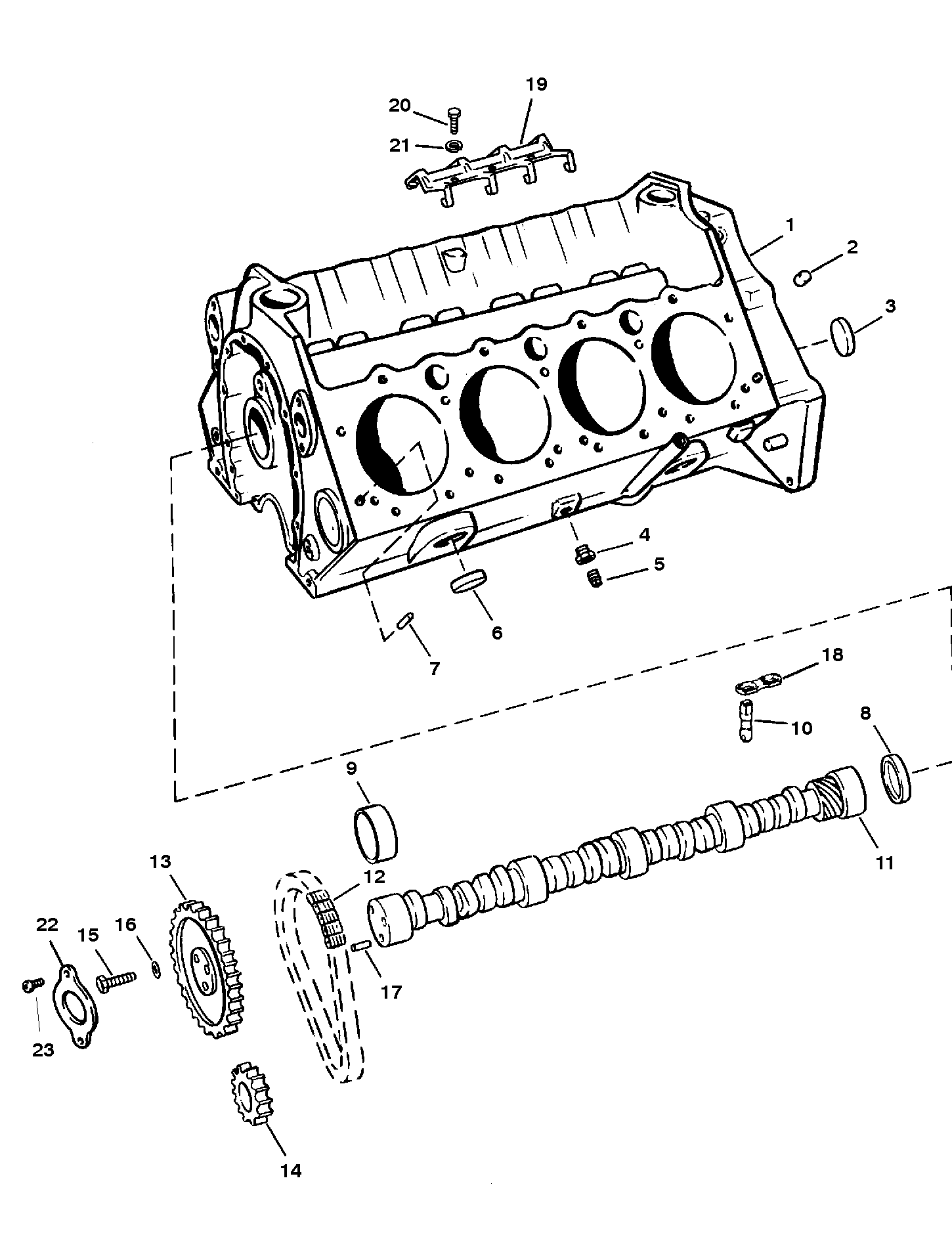 CYLINDER BLOCK AND CAMSHAFT