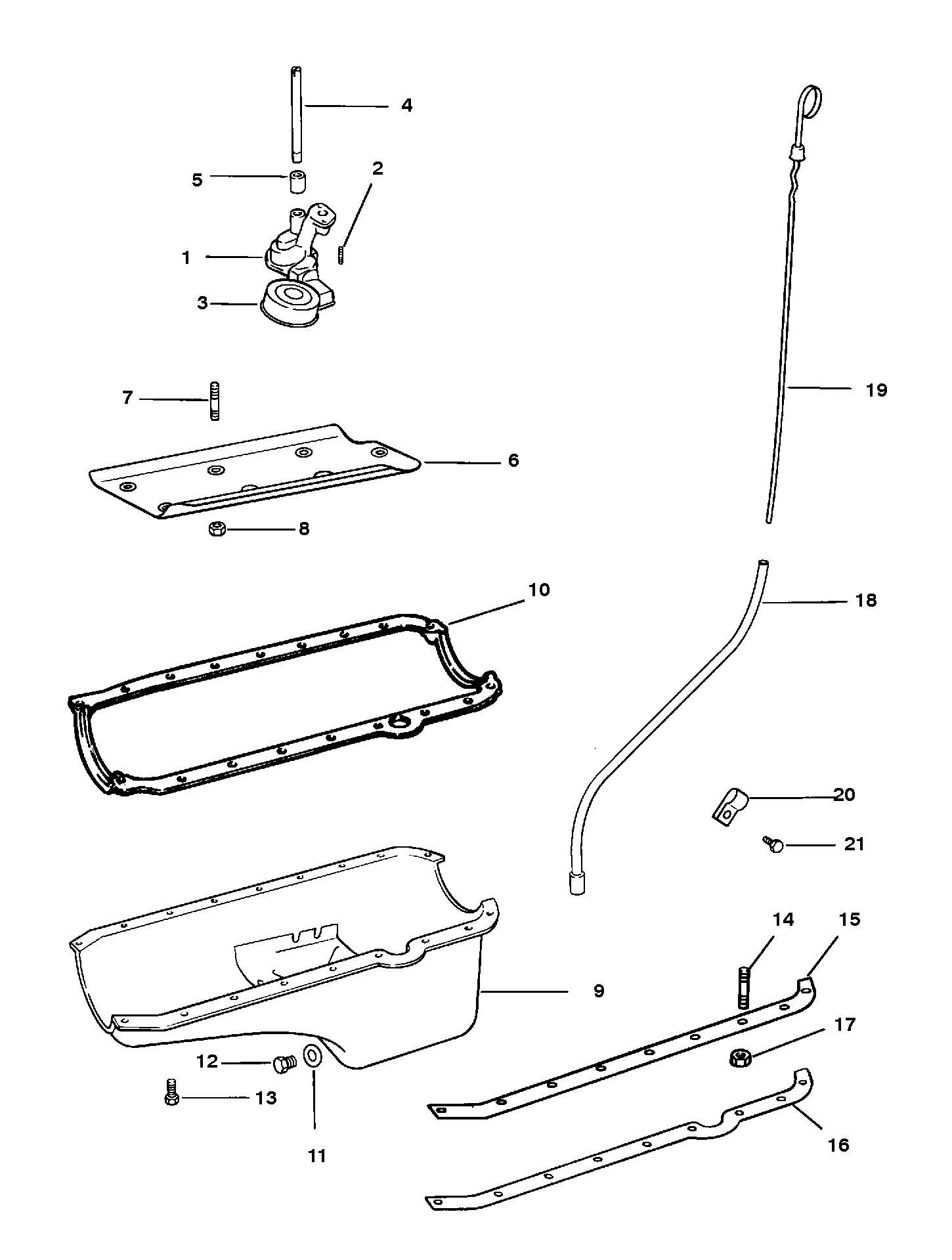 OIL PAN AND OIL PUMP