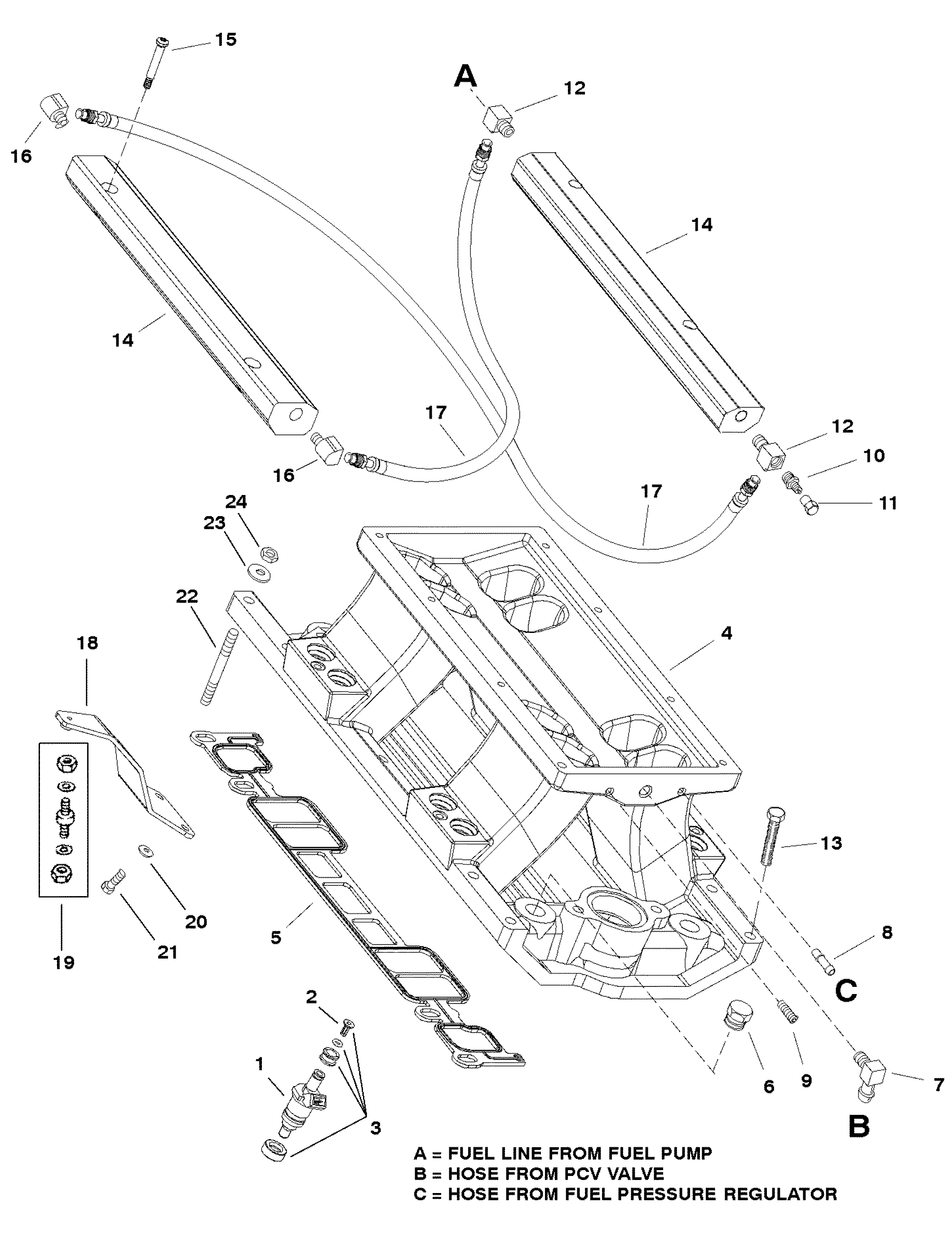 INTAKE MANIFOLD AND FUEL RAILS