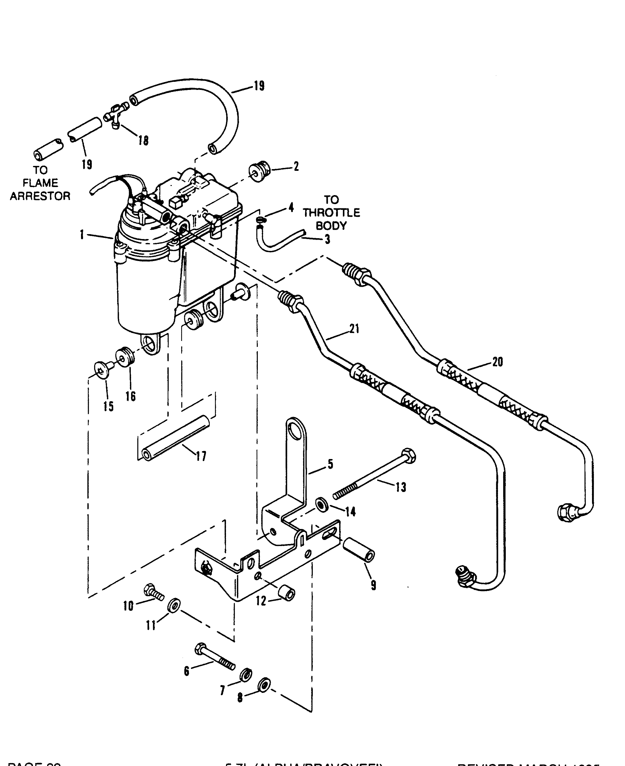 VAPOR SEPARATOR TANK AND FUEL LINES