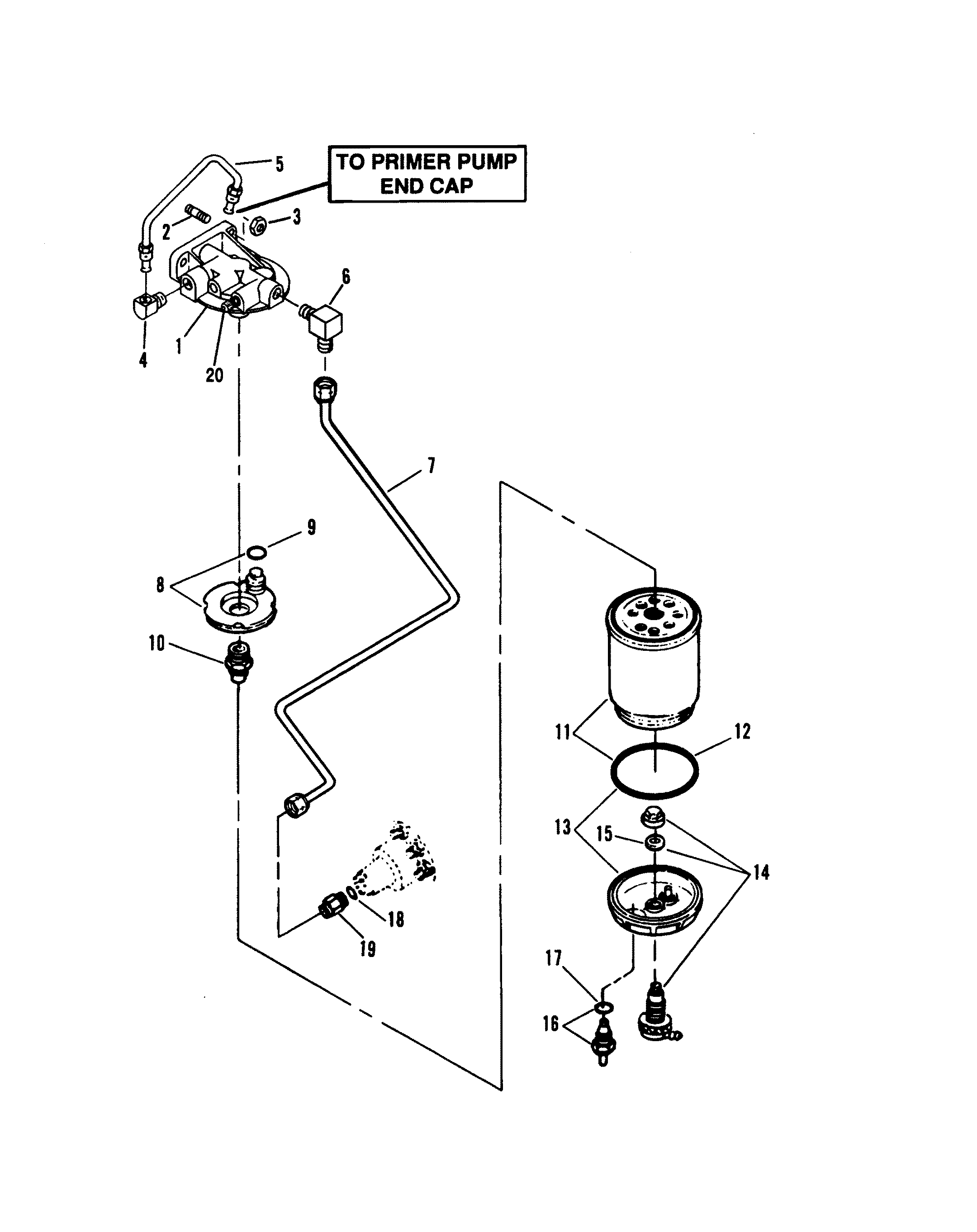 FUEL FILTER AND BRACKET (STERN DRIVE)