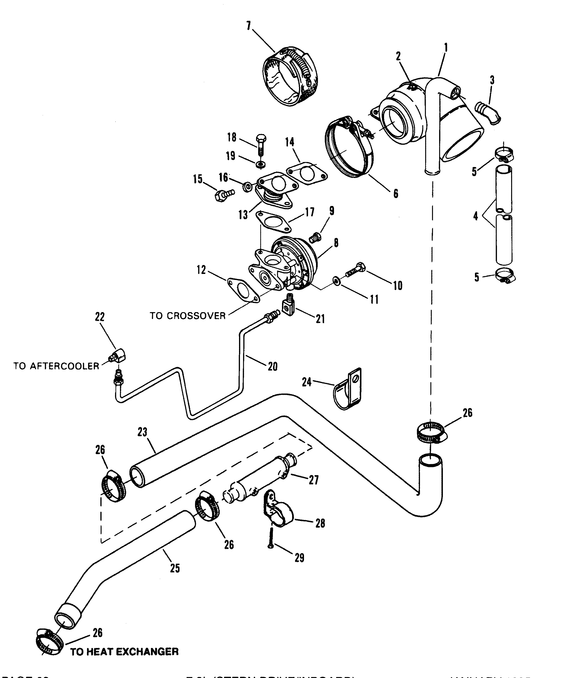 WASTEGATE AND EXHAUST ELBOW (STERN DRIVE)