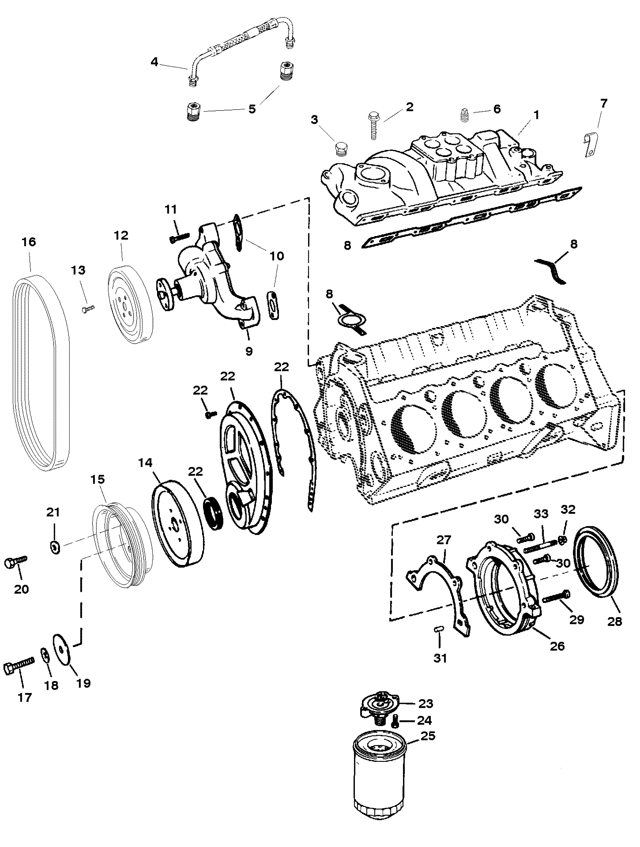 INTAKE MANIFOLD AND FRONT COVER