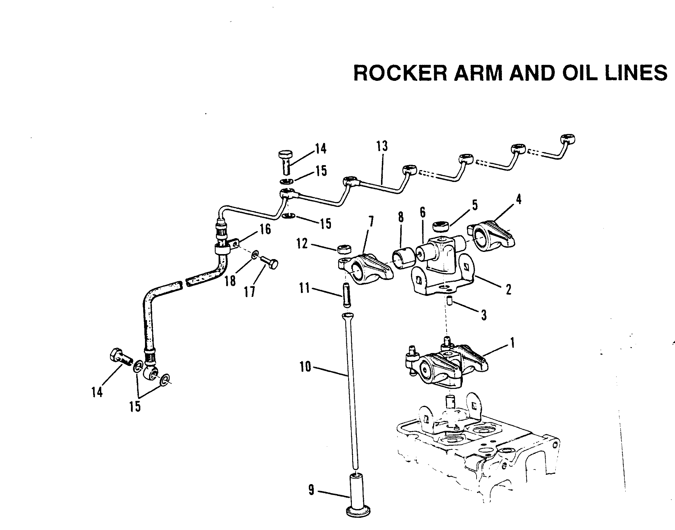 ROCKER ARM AND OIL LINES