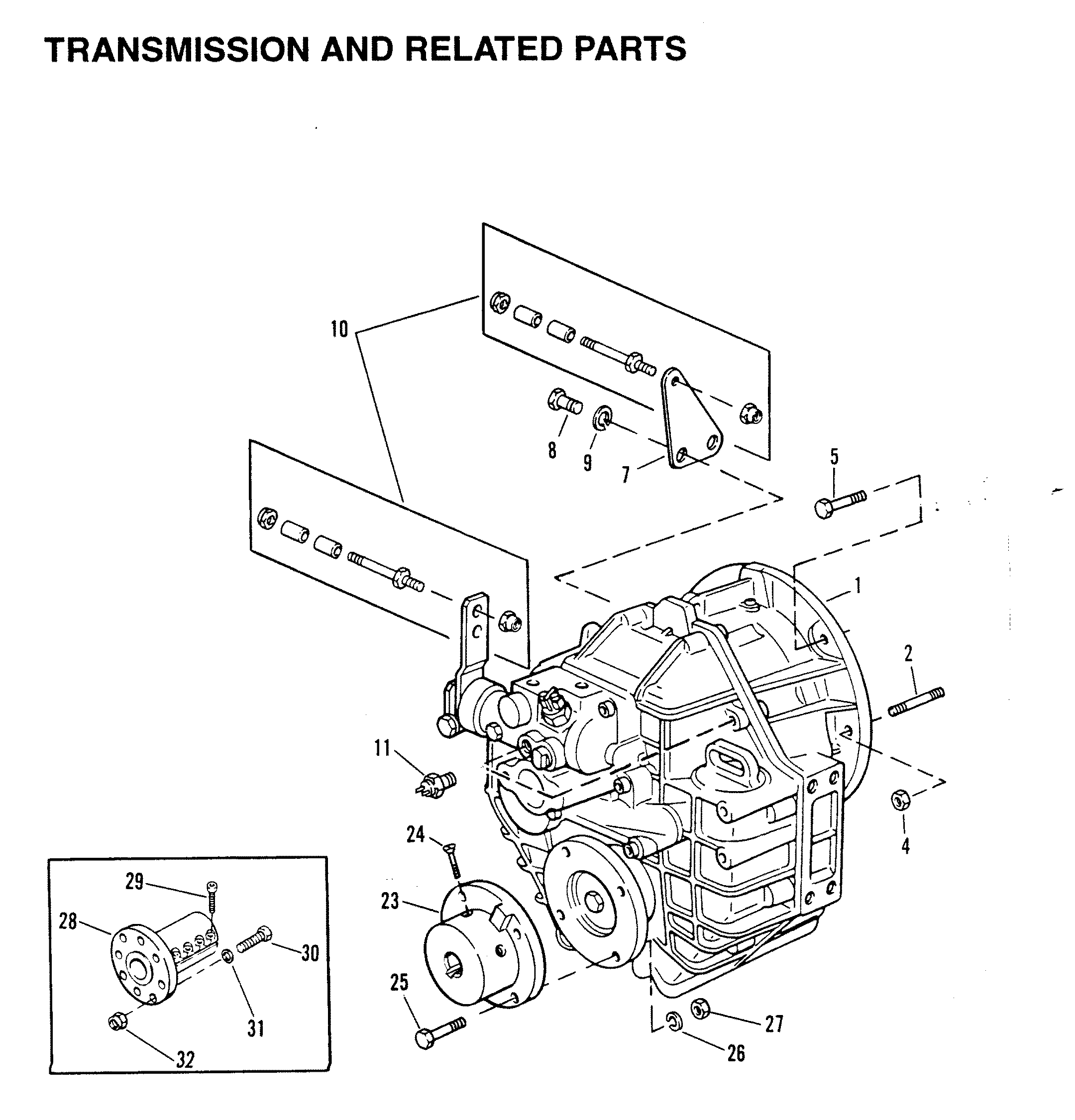 TRANSMISSION AND RELATED PARTS (INBOARD)