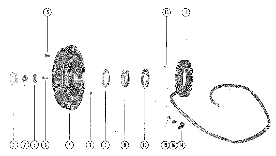 FLYWHEEL ASSEMBLY AND STATOR