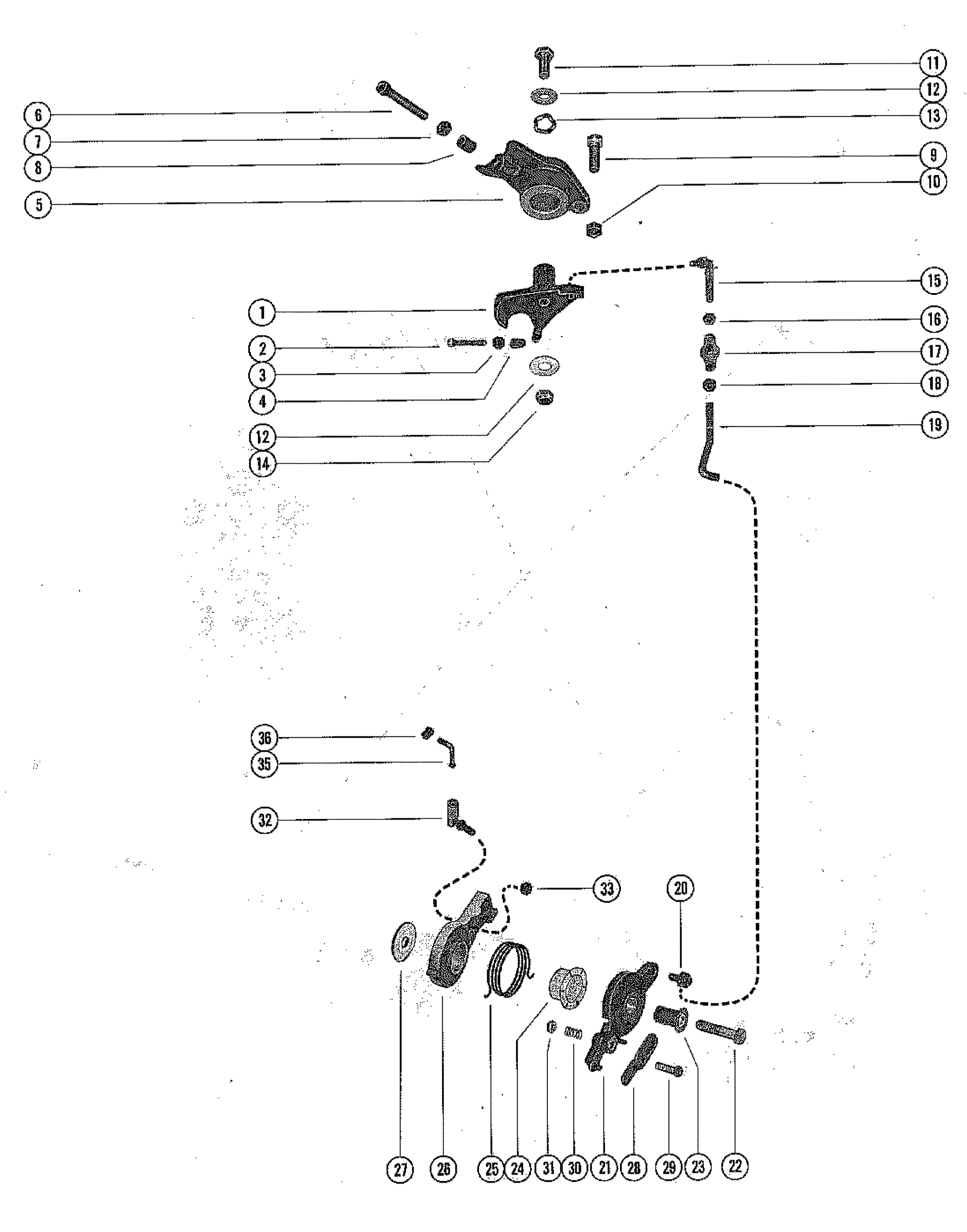 THROTTLE CONTROL LINKAGE AND SPARK ADVANCE