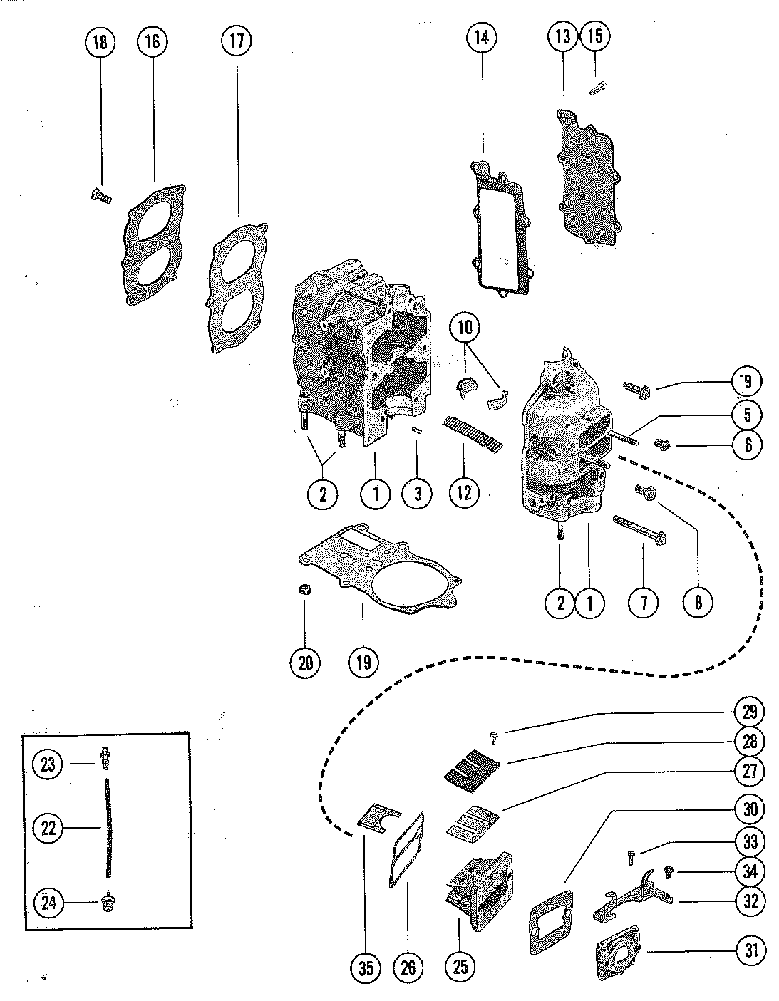 CYLINDER BLOCK AND CRANKCASE ASSEMBLY