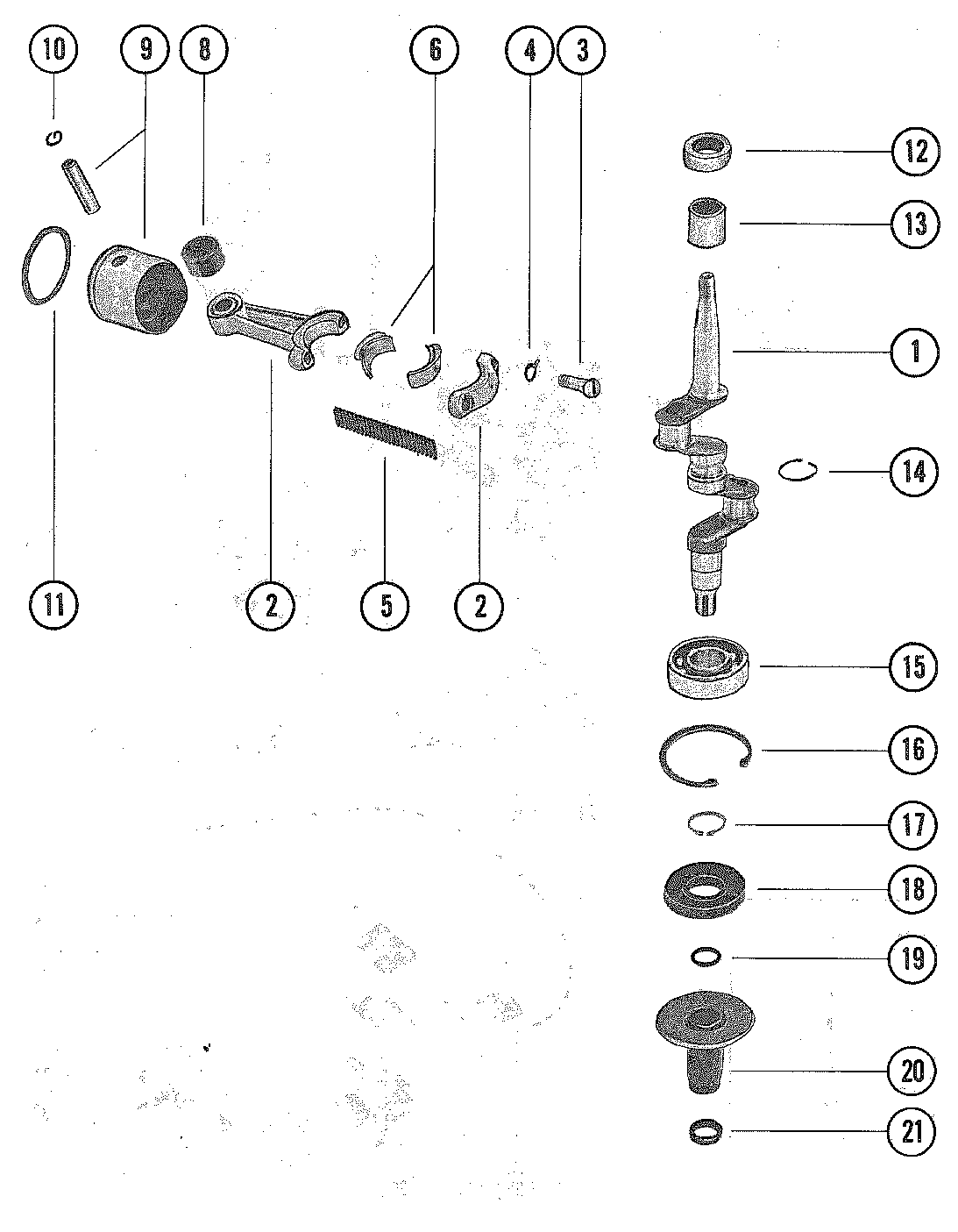 CRANKSHAFT, PISTON AND CONNECTING ROD