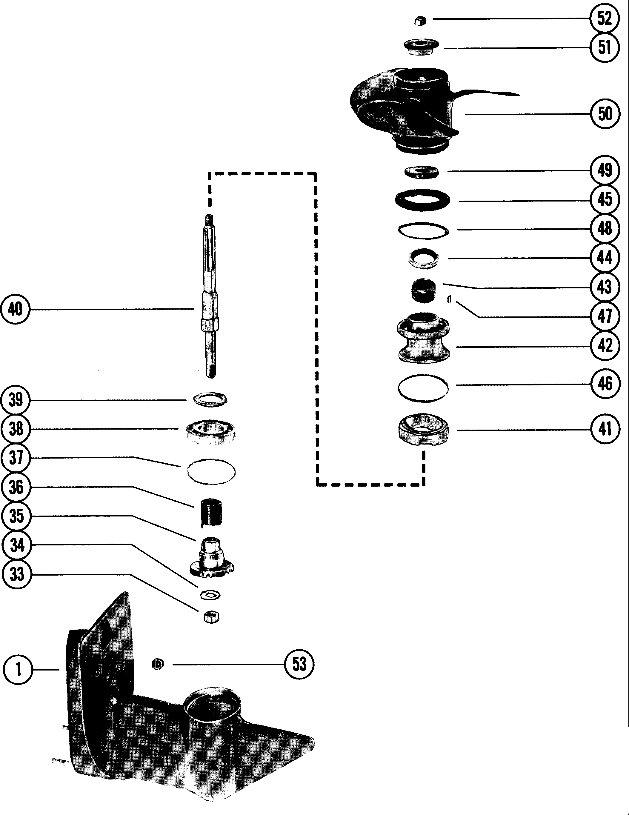 GEAR HOUSING ASSEMBLY (PROPELLER SHAFT)