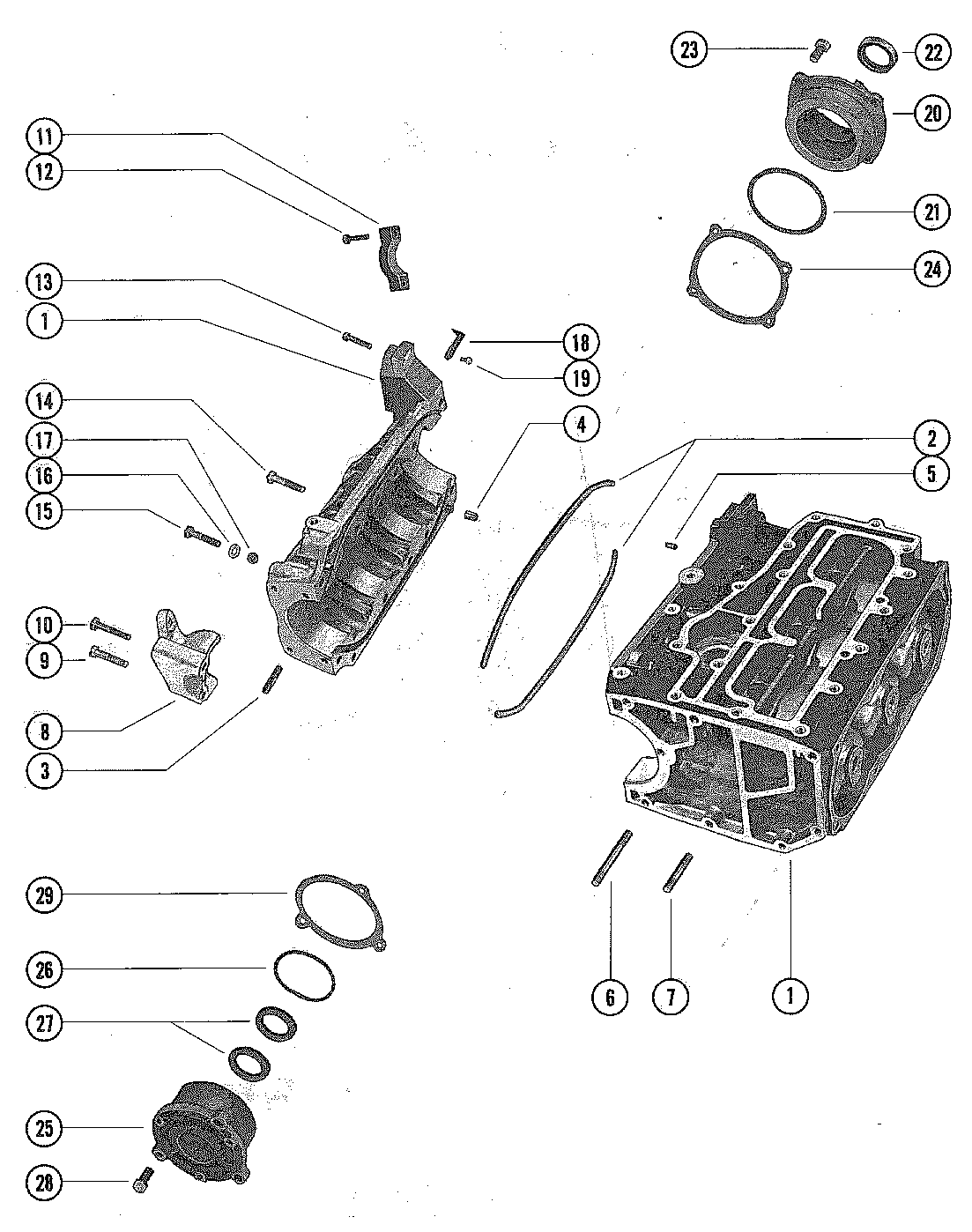 CYLINDER BLOCK AND CRANKCASE ASSEMBLY
