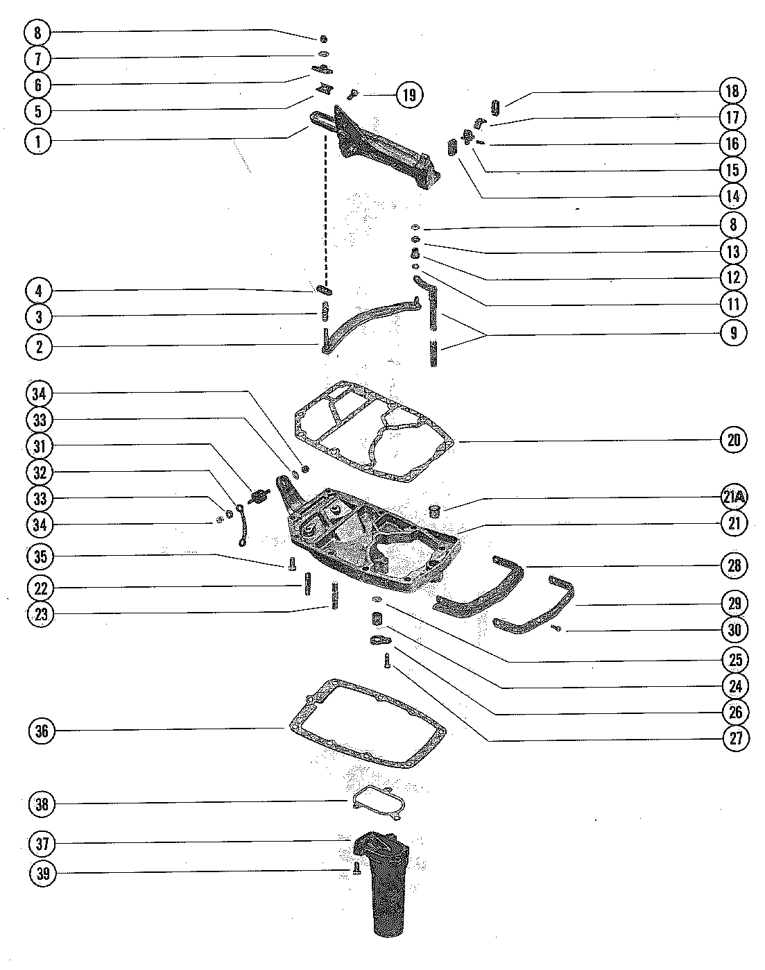 SHIFT LINKAGE AND EXHAUST PLATE