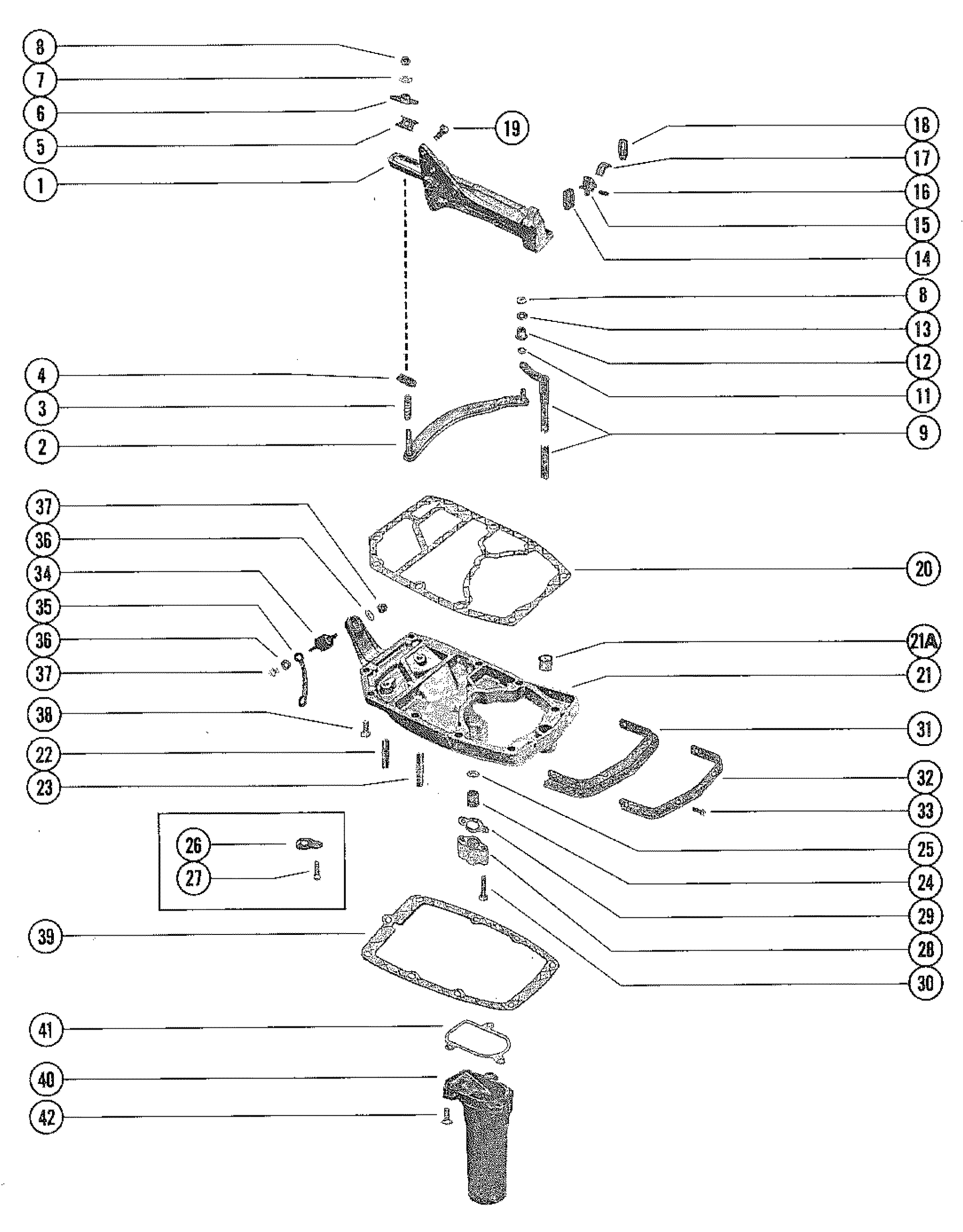 SHIFT LINKAGE AND EXHAUST PLATE