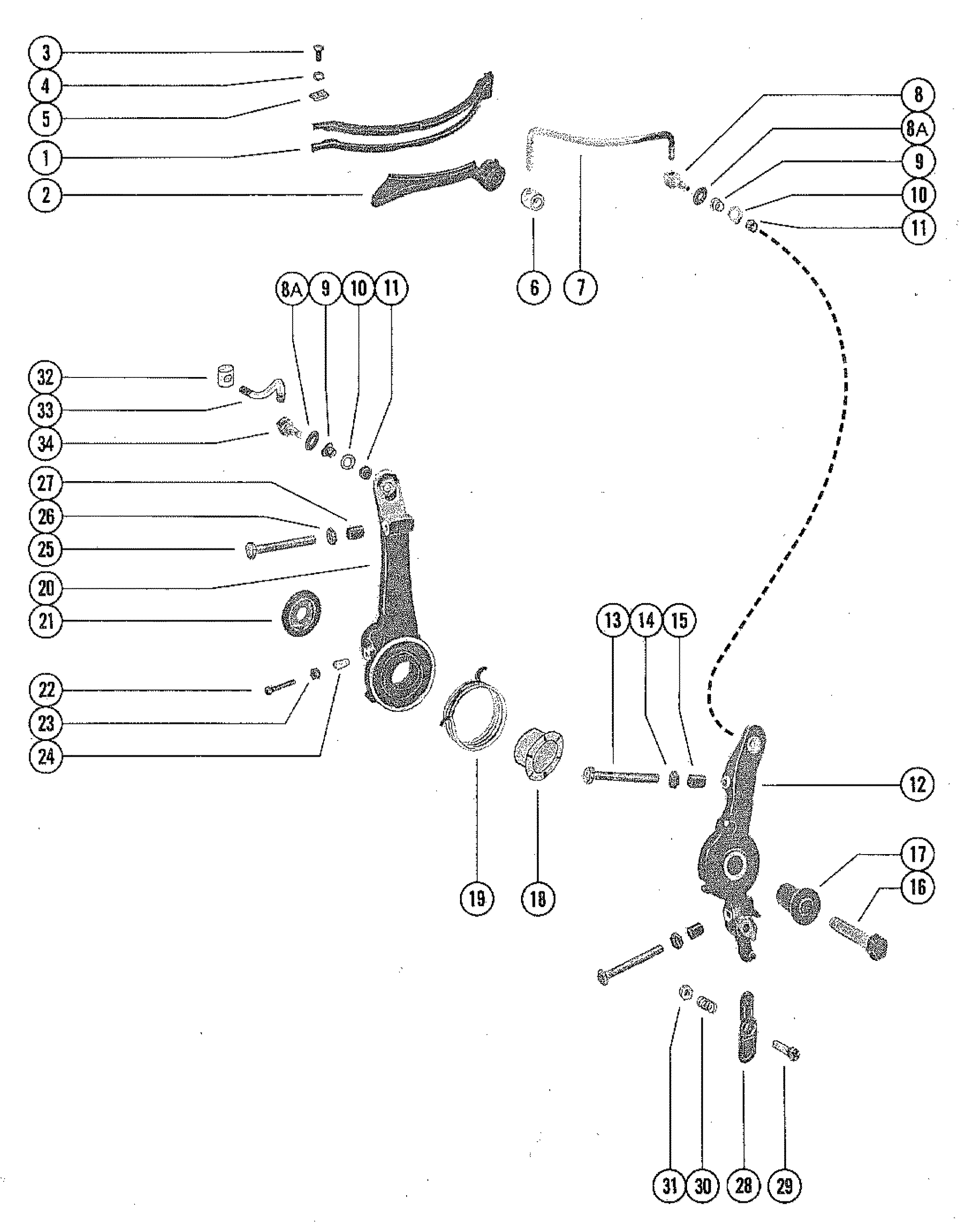 THROTTLE CONTROL LINKAGE AND SPARK ADVANCE