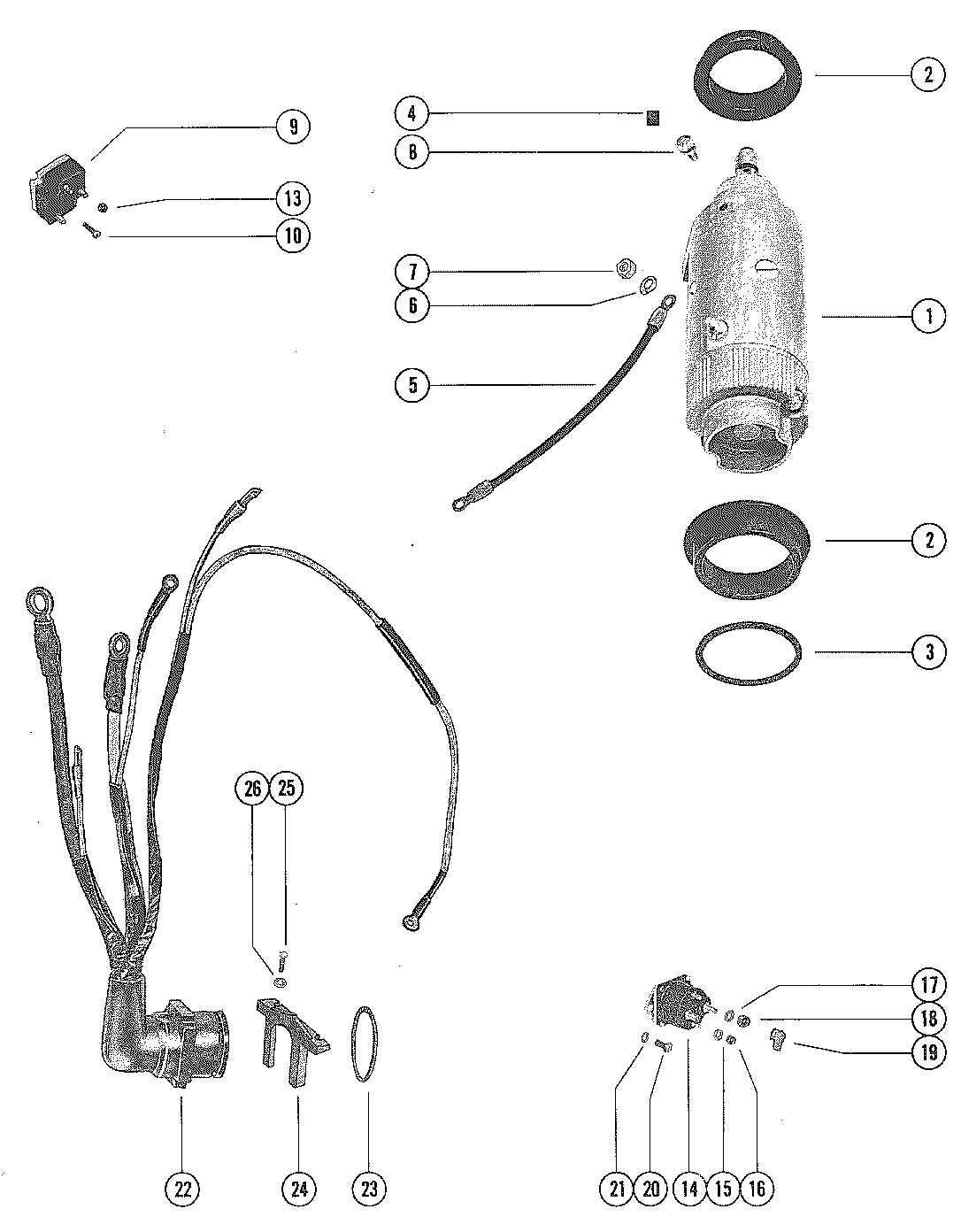 STARTER MOTOR AND WIRING HARNESS