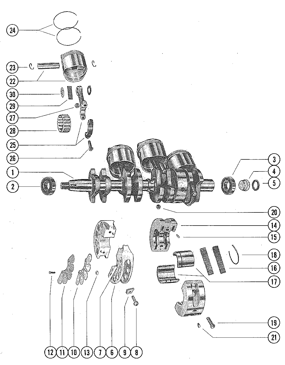 CRANKSHAFT, PISTON AND CONNECTING ROD