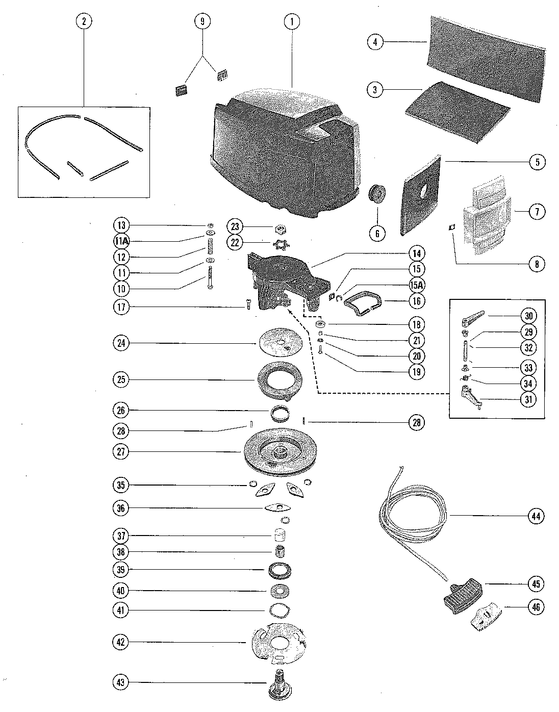 TOP COWL AND STARTER ASSEMBLY