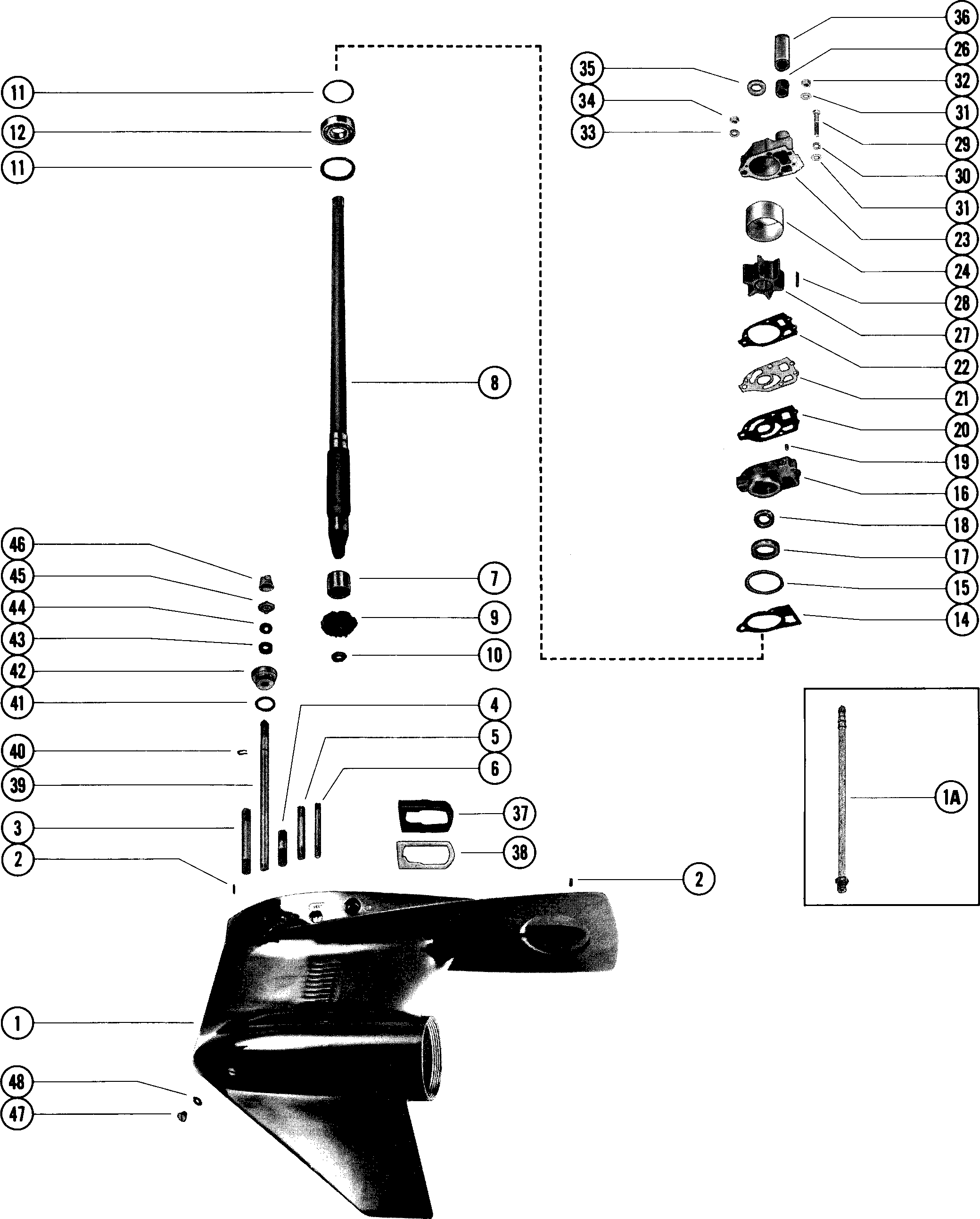 GEAR HOUSING ASSEMBLY, COMPLETE (PAGE 1)