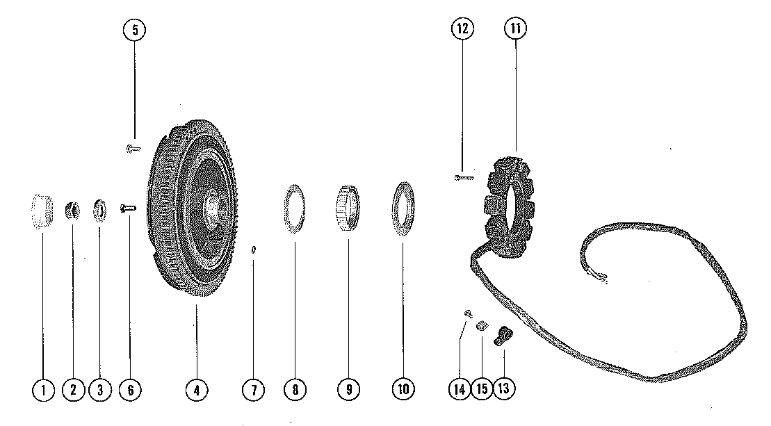 FLYWHEEL ASSEMBLY AND STATOR