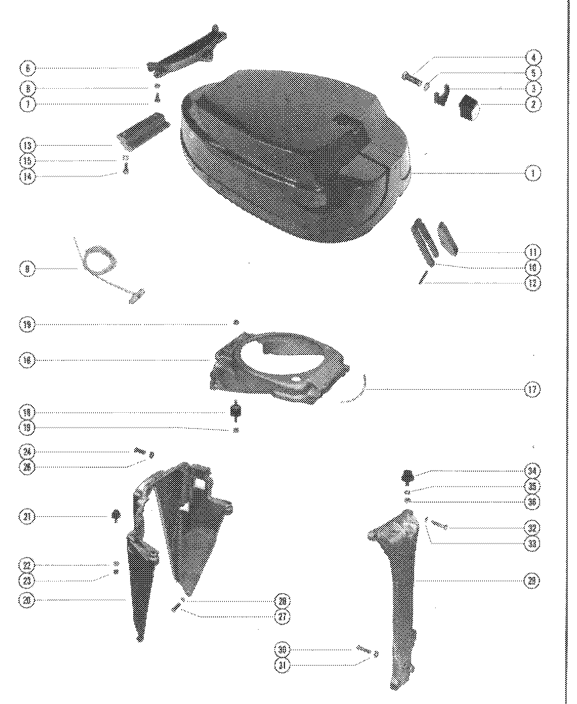 TOP COWL AND SUPPORT BRACKETS