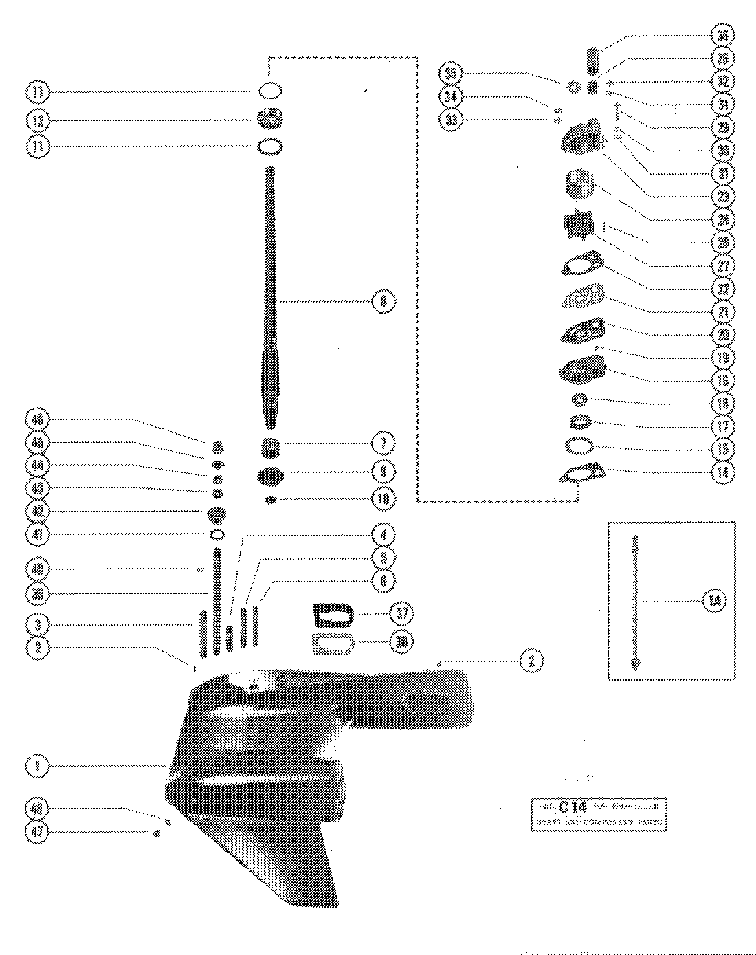 GEAR HOUSING ASSEMBLY, COMPLETE (PAGE 1)