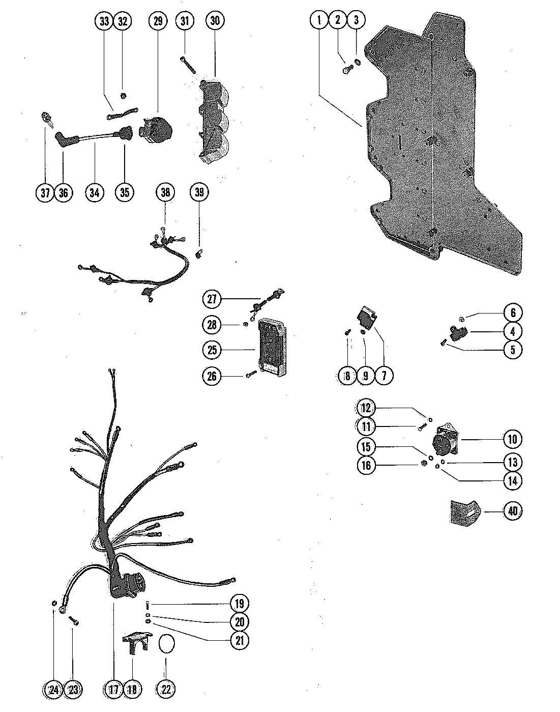 WIRING HARNESS, SWITCH BOX AND IGNITION COIL