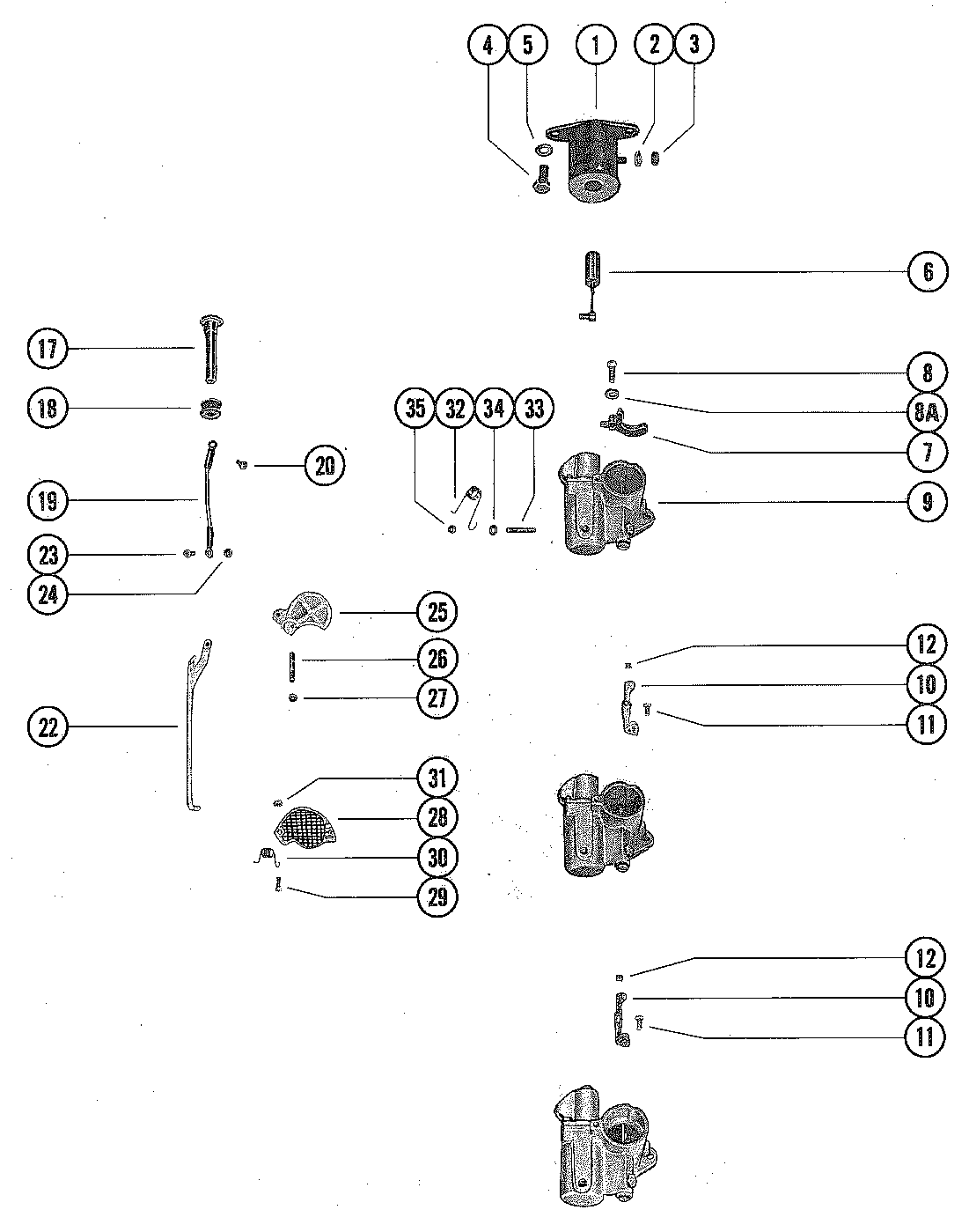 CARBURETOR LINKAGE AND CHOKE SOLENOID