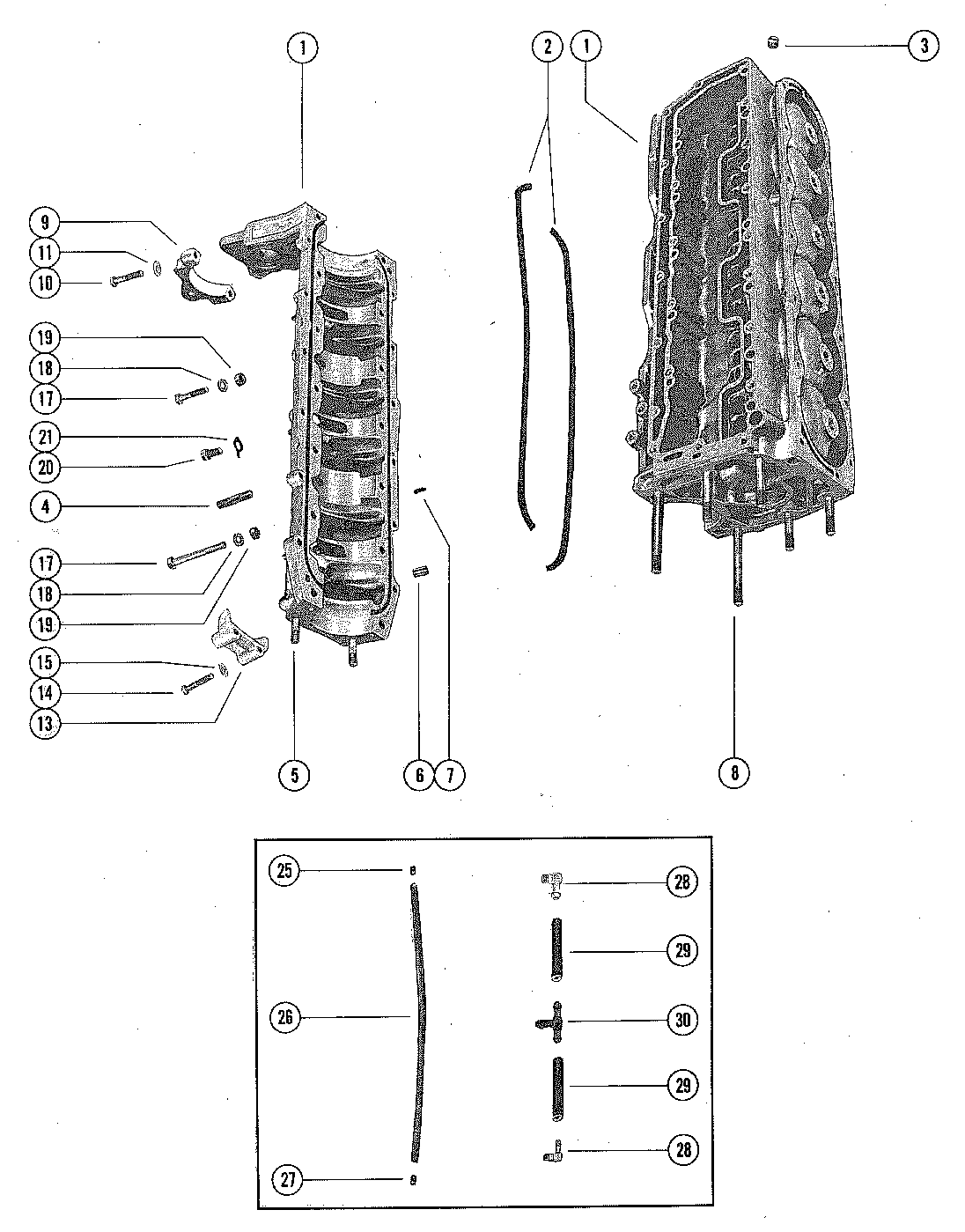CYLINDER BLOCK AND CRANKCASE ASSEMBLY