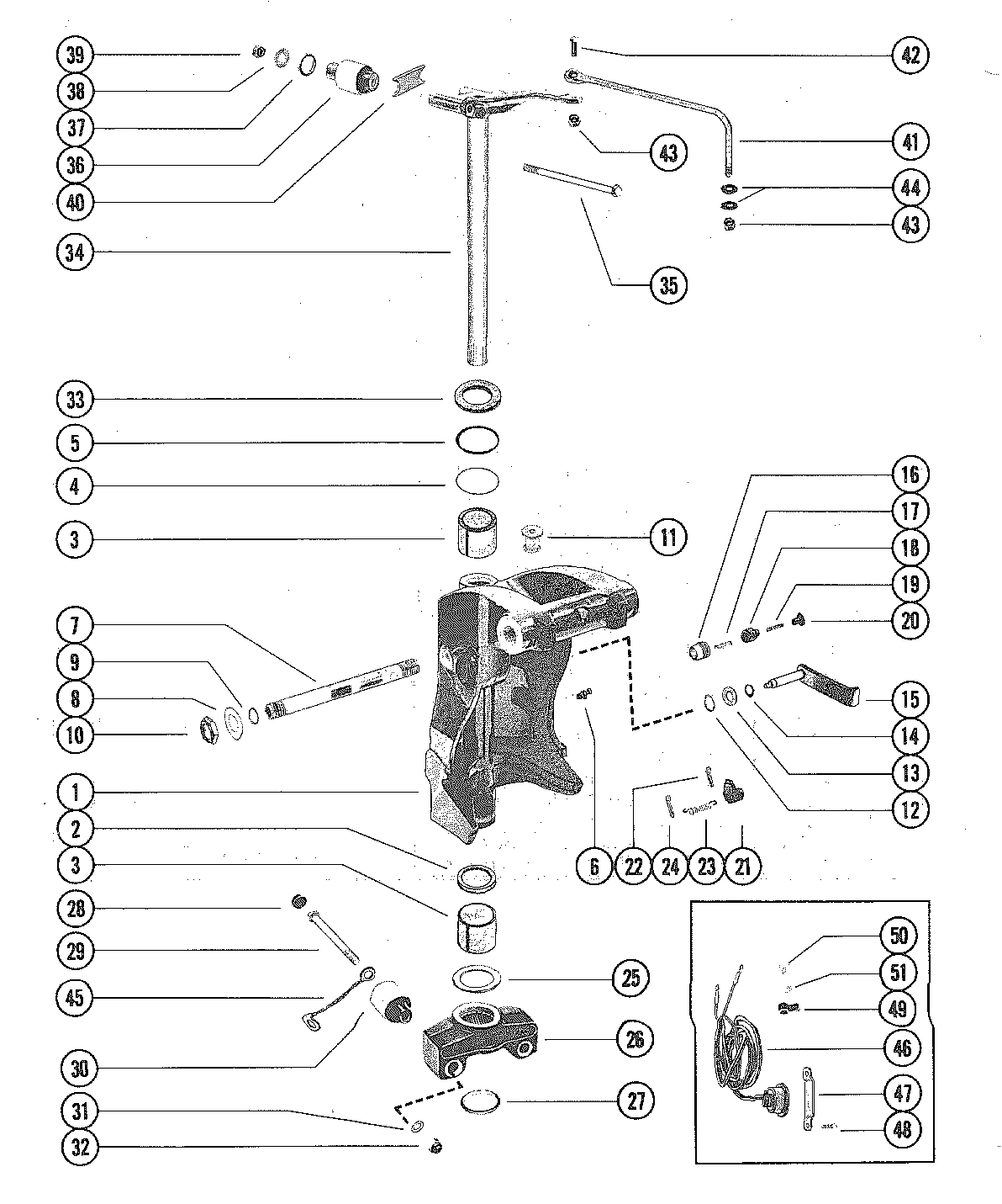 SWIVEL BRACKET AND STEERING ARM
