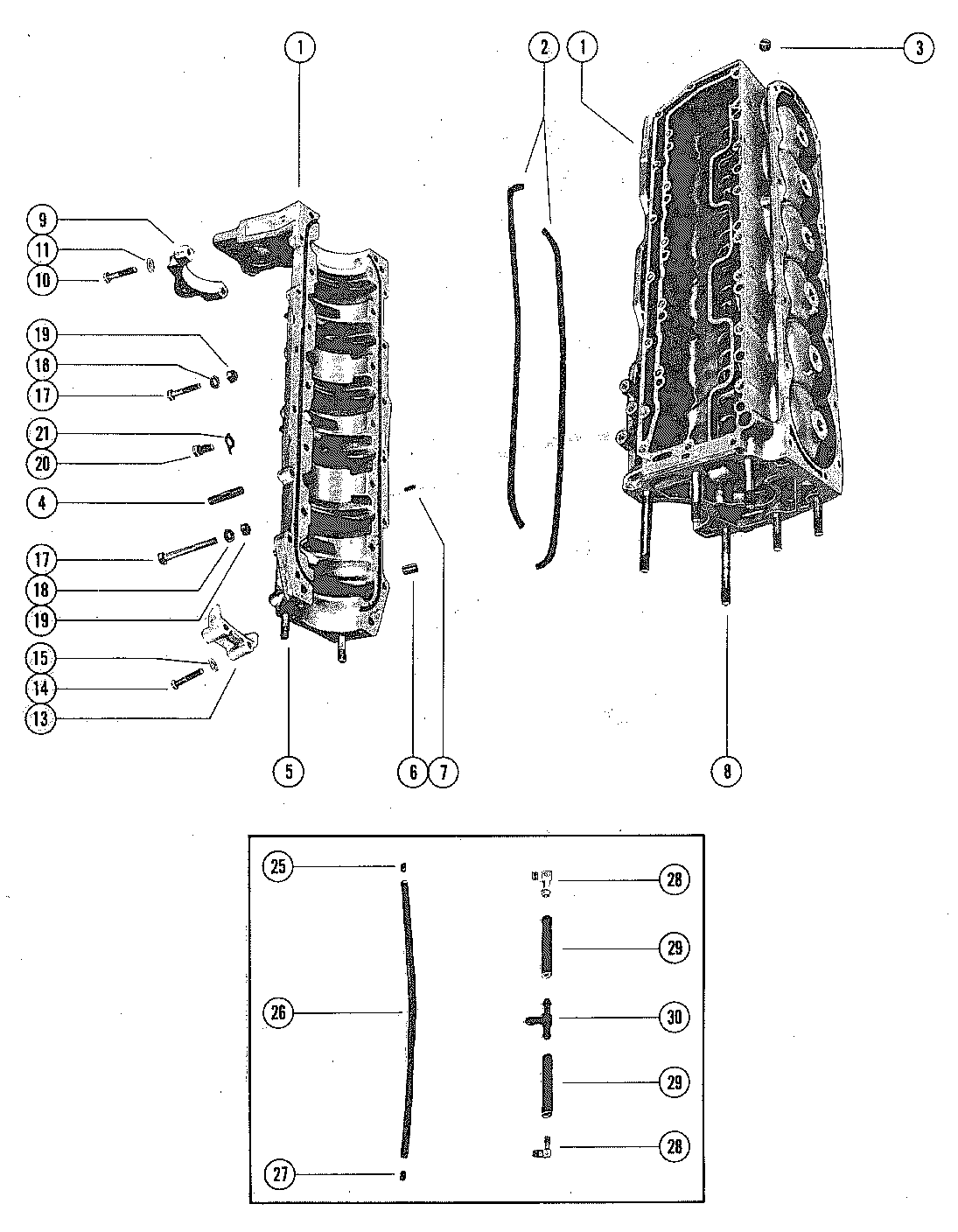 CYLINDER BLOCK AND CRANKCASE ASSEMBLY
